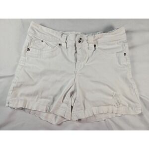 Royalty For Me White Distressed Denim Shorts Size 6 Stretch Summer Festival